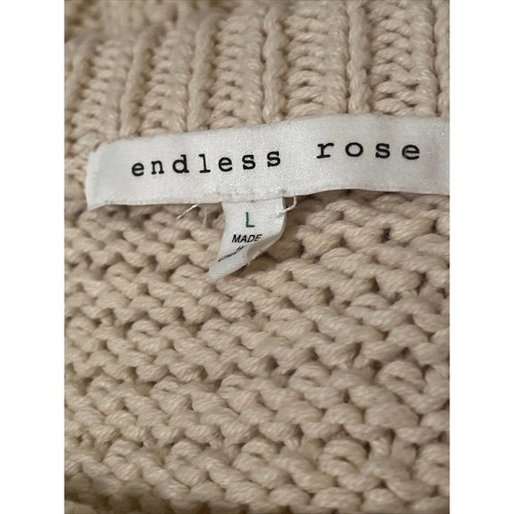Anthropologie Endless Rose Sweater Cable Knit Cold Shoulder Size L - Picture 7 of 7